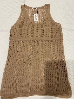 AMUAGE Crochet Tank Dress in Camel